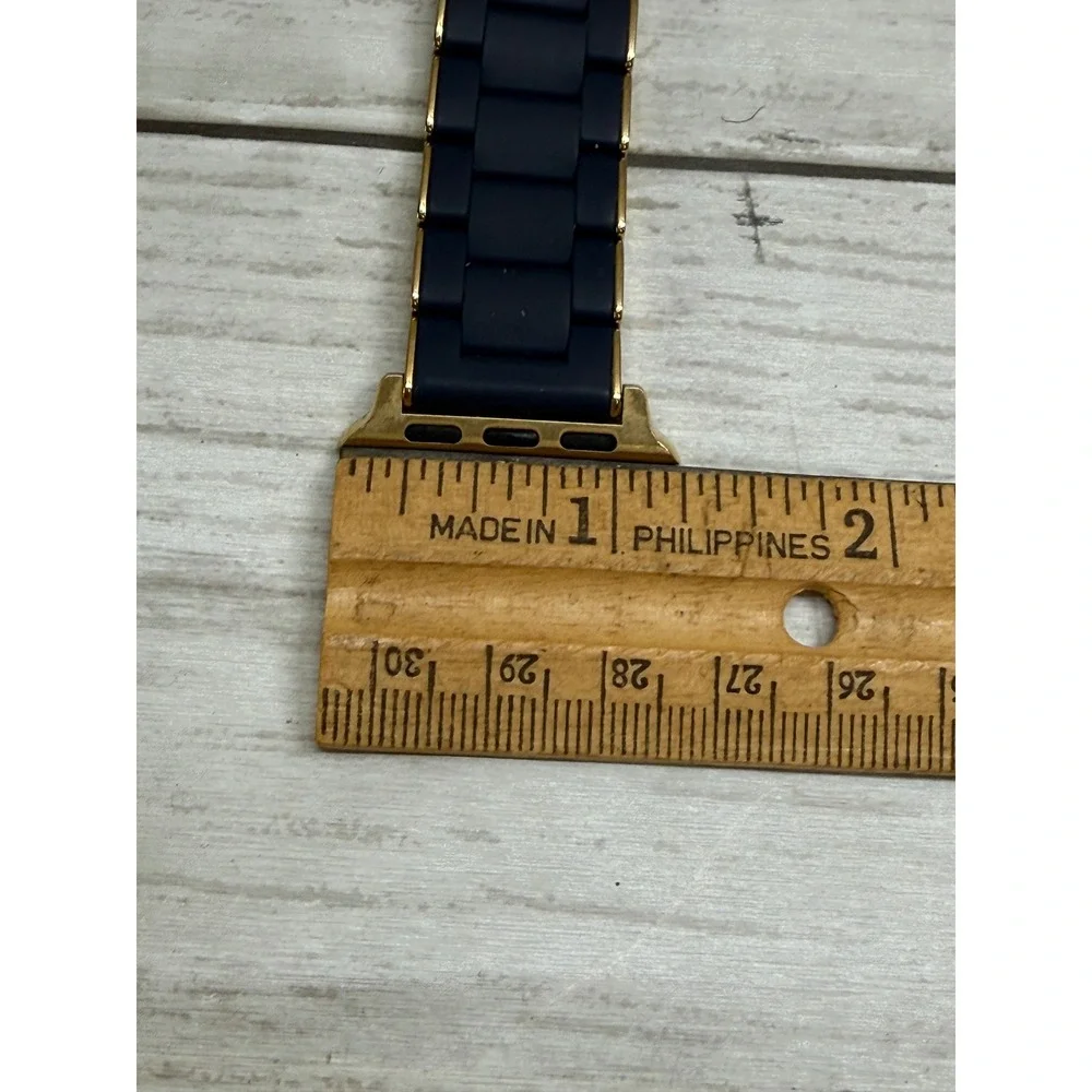 Michele Navy Silicone Gold Stainless Steel Apple Watch Band 38/40/41 MS20AS0004